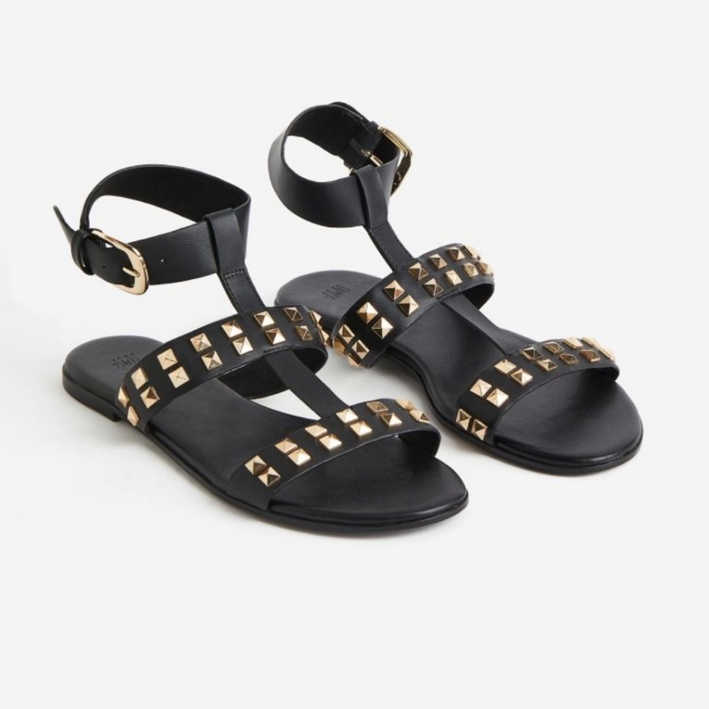 Brand New H&M Black Studded Sandals